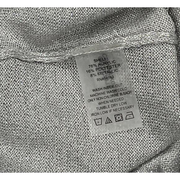 Calvin Klein women’s silver glitter toggle button up cardigan long sleeve NWT S - Picture 5 of 9